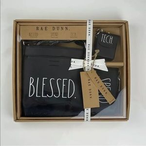 Rae Dunn cross body purse, airpod case, card case set back